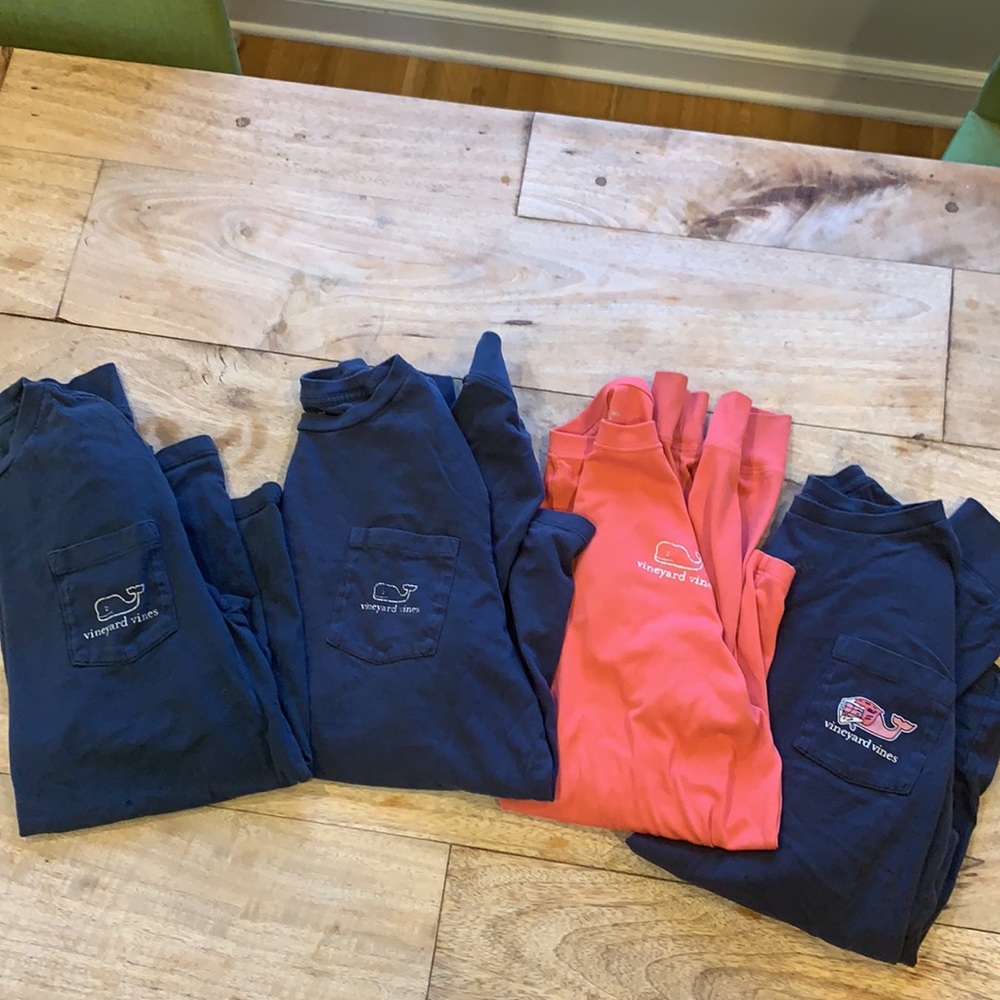 4 youth large Vineyard Vines long Sleeve shirts.